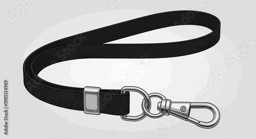 Black Dog Leash with Metal Clips.