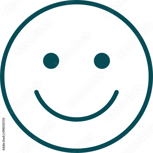 Simple Outline Smiley Face Happy Emoticon Icon
