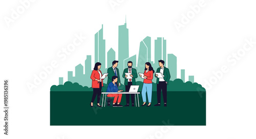 Diverse group of business people.