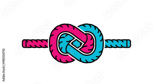Colorful Intertwined Rope Knot.