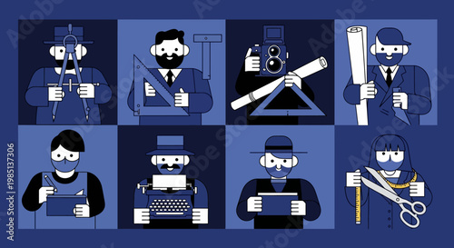 Workers in various occupations.