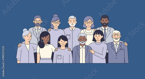 Diverse group of business professionals.