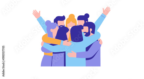 Diverse Group of Friends Celebrating.