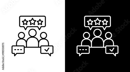Testimonial Outline White Icon Set Design