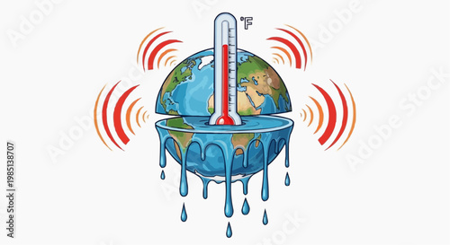 Global Warming Earth Thermometer Climate Change Crisis