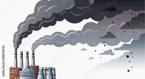 City Skyline Smog Air Pollution Urban Environment