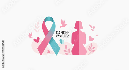 Breast Cancer Awareness Ribbon Women Support Concept