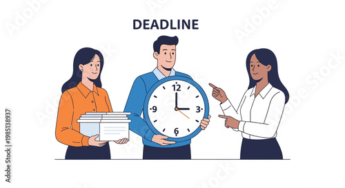 Business people discussing a deadline.