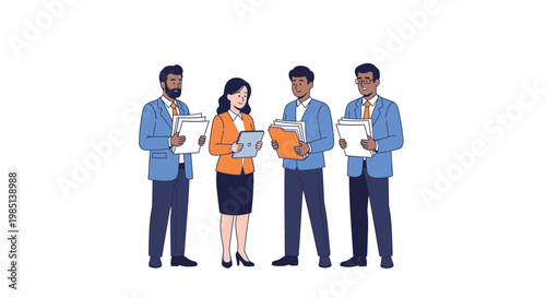 Group of business professionals standing together.