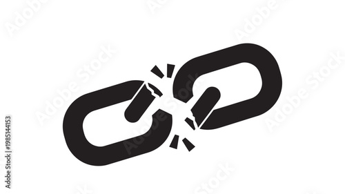 Broken Chain Link Icon Symbolizing Freedom Liberation and Breaking Free Concept Isolated on Transparent Background