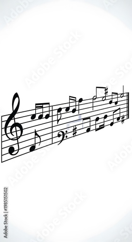 Musical Notation on Staff - A Symphony of Notes.