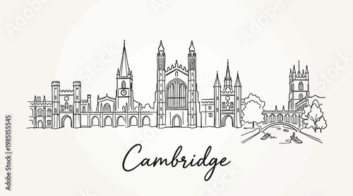 Illustrative skyline of Cambridge featuring historic architecture and scenic views showcasing the city's unique charm