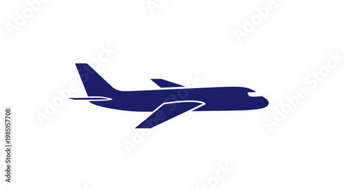 Blue Airplane Icon Silhouette