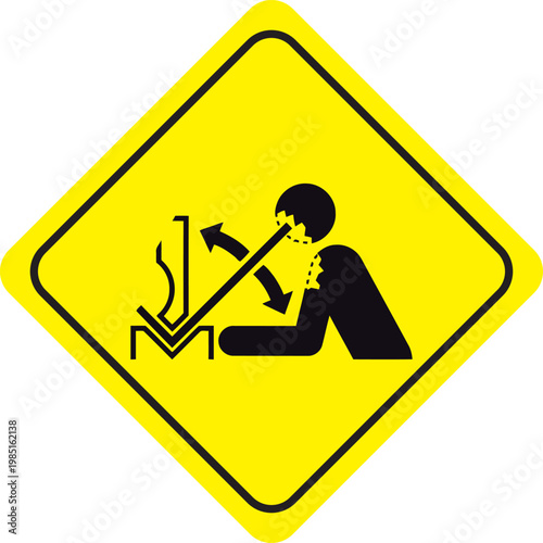 Warning sign for mechanical crushing hazard or moving parts