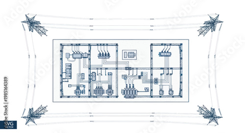 Electrical Schematics Blueprint Design, Power Distribution System