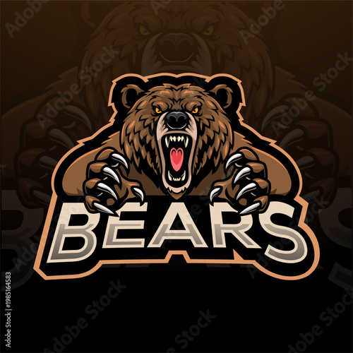 Grizzly Bear esport mascot logo design