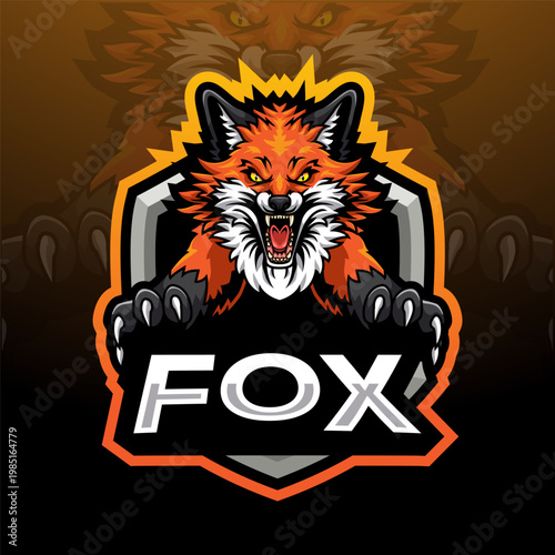 Fox esport mascot logo design