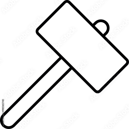Hammer Tool Flat Style Construction Icon