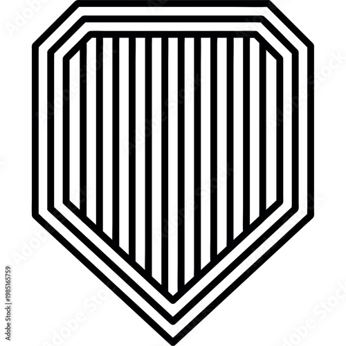 Medieval Shield Protection Flat Design Icon