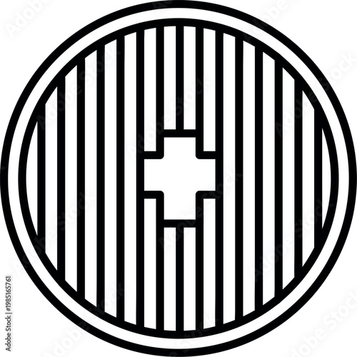 Medieval Shield Protection Flat Design Icon