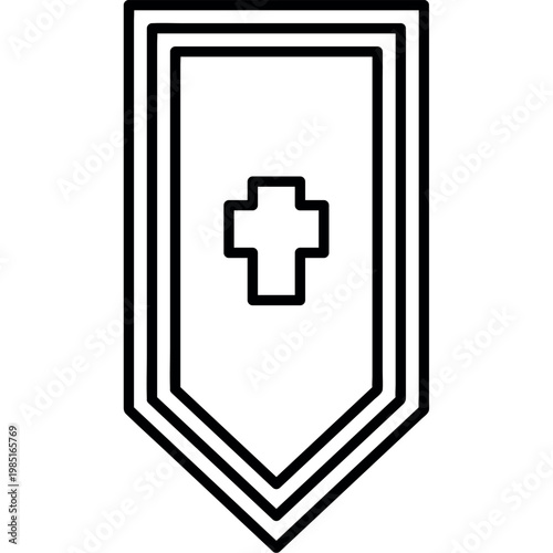 Medieval Shield Protection Flat Design Icon