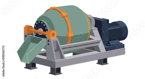 Industrial Ball Mill Machine for Grinding and Mixing Materials.