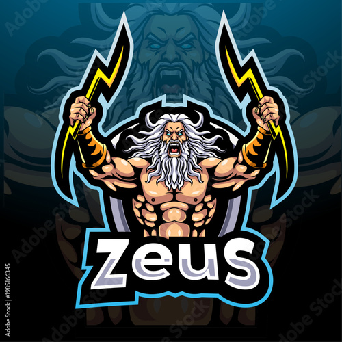 Zeus esport mascot logo design