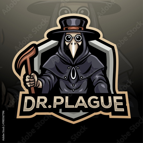 Doctor plague esport mascot logo design
