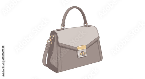 Elegant Structured Handbag with Top Handle and Shoulder Strap
