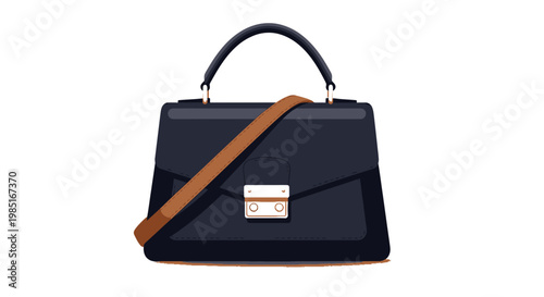 Elegant Structured Handbag with Shoulder Strap, Fashion Accessory