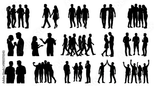 Diverse group of people in silhouette, representing unity and community