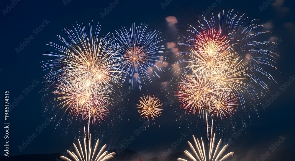 Fototapeta premium Spectacular independence day usa fireworks display a patriotic celebration in the night sky