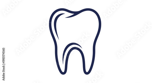 Dental Care Icon: Clean Tooth Outline Illustration
