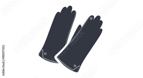 Elegant Winter Gloves Isolated on White Background