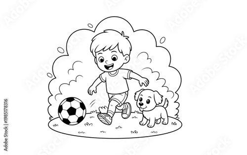 Family enjoying a sunny day with sports and leisure activities in a cloud Vector