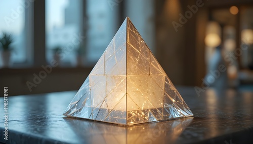 Glass pyramid, soft glow