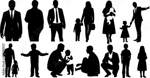 People silhouettes in elevation side view | Architecture people | silhouettes of people | 2D people | Section Elevation View | Architectural drawing people | characters