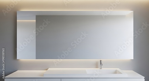 Modern Bathroom Vanity with Undermount Sink and Integrated Mirror