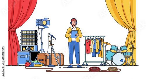 Stage Manager Overseeing Production Elements.