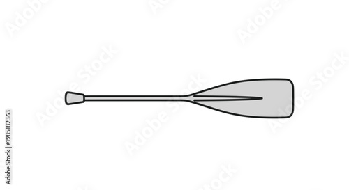 Simple Illustration of a Canoe Paddle on White Background