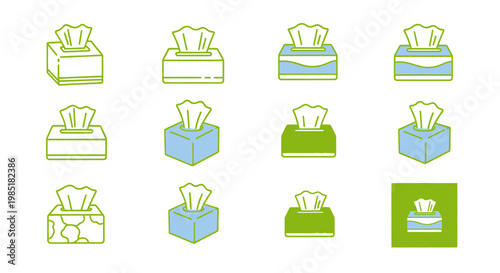 Tissue Box Icons Set: Collection of Clean and Modern Designs