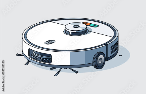 A robotic vacuum cleaner in action.