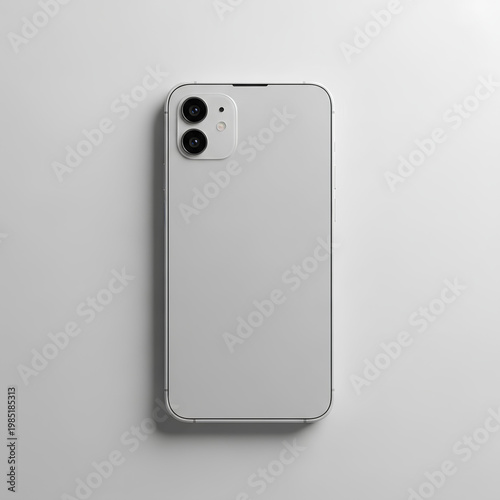 Modern smartphone with duallens camera on a clean white background.