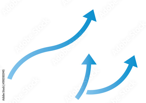 細線カーブ矢印アイコン 方向フローUI素材