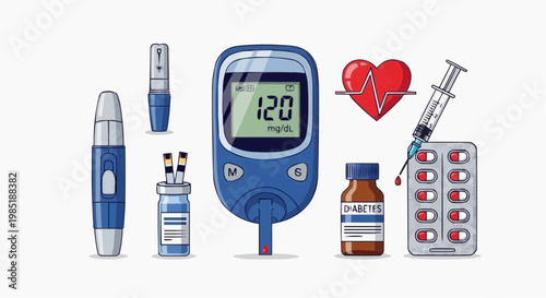 Diabetes Monitoring Glucose Meter Healthcare Medical Concept