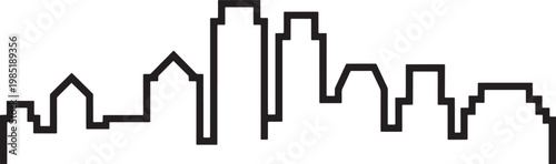 Urban city skyline outline vector illustration for architectural design and metropolitan travel
