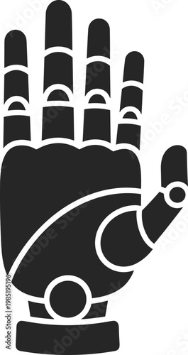 Robotic Hand Icon, Futuristic Technology, Cyborg Limb, Artificial Intelligence