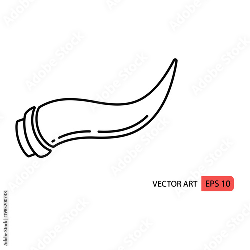 Tusk outline icon isolated vector graphic