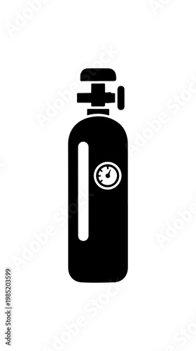 Black Oxygen Tank Vector Illustration