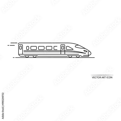 Modern high speed train line art icon